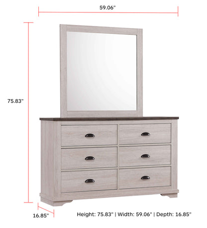 Coralee Dresser Chalk/Grey