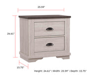 Coralee Night Stand Chalk/Grey