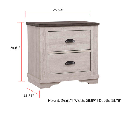 Coralee Night Stand Chalk/Grey