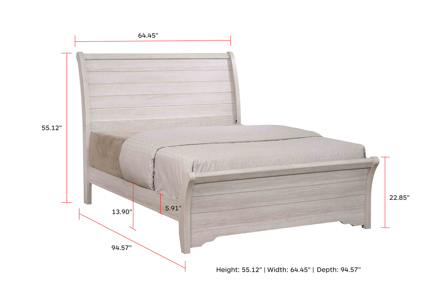 Coralee Bed Chalk/Grey