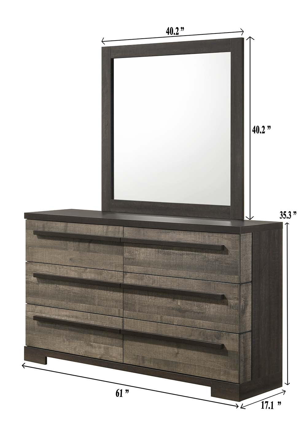 Remington Dresser Gray/Ebony