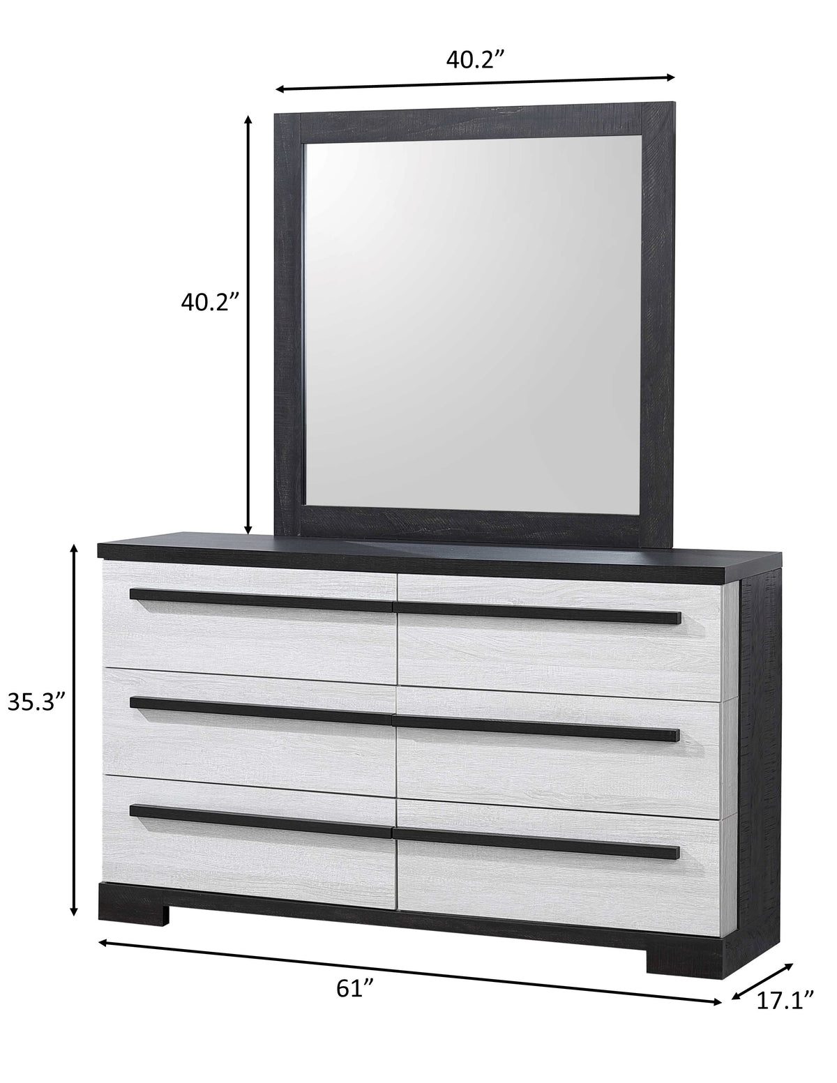 Remington Dresser Mirror Chalk/Ebony