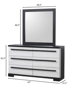 Remington Dresser Mirror Chalk/Ebony
