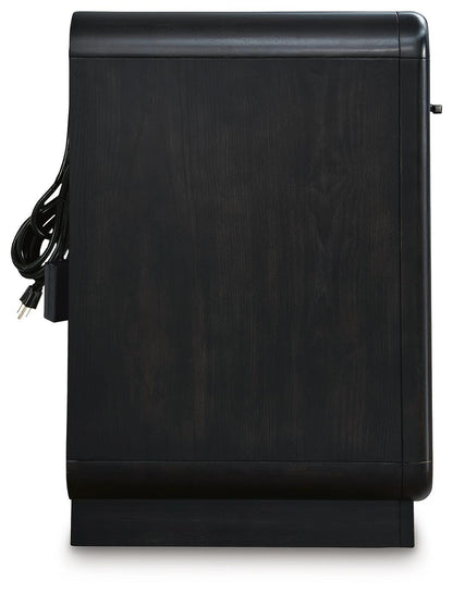 Rowanbeck King Upholstered Panel Bed, Dresser, Mirror, Chest and Nightstand