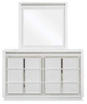 Chalanna Queen Upholstered Storage Bed with Mirrored Dresser