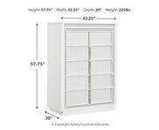 Chalanna California King Upholstered Storage Bed, Dresser, Mirror and Chest
