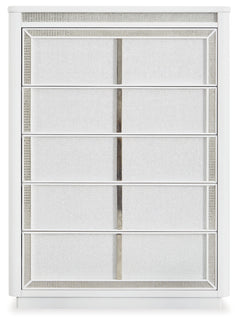 Chalanna King Upholstered Storage Bed, Dresser, Mirror and Chest