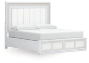 Chalanna King Upholstered Storage Bed, Dresser, Mirror and Nightstand