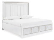 Chalanna Queen Upholstered Storage Bed with Mirrored Dresser