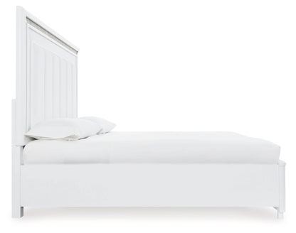 Chalanna Queen Upholstered Storage Bed with Mirrored Dresser