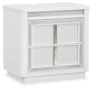 Chalanna California King Upholstered Storage Bed, Dresser, Mirror and Nightstand