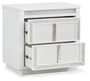 Chalanna King Upholstered Storage Bed, Dresser, Mirror and Nightstand