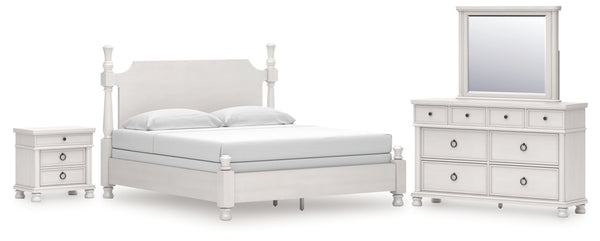 Rowlenstown King Poster Bed, Dresser, Mirror and Nightstand