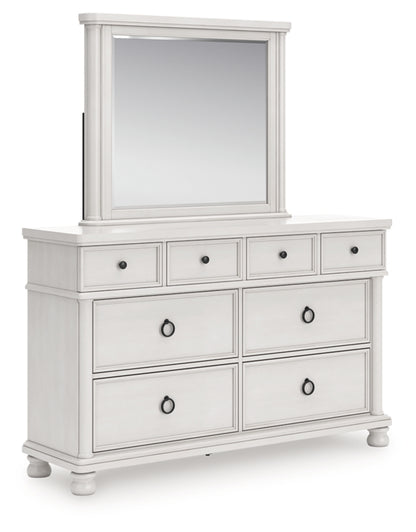 Rowlenstown King Poster Bed, Dresser and Mirror