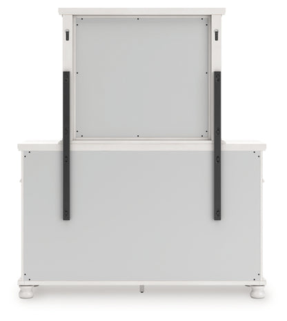 Rowlenstown California King Poster Bed, Dresser, Mirror and Nightstand