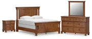 Rowlenstown Queen Poster Bed with Mirrored Dresser and Nightstand
