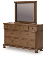 Rowlenstown Queen Poster Bed with Mirrored Dresser