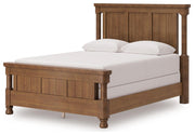 Rowlenstown Queen Poster Bed with Mirrored Dresser