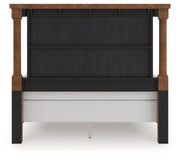 Rowlenstown Queen Poster Bed with Mirrored Dresser and Nightstand