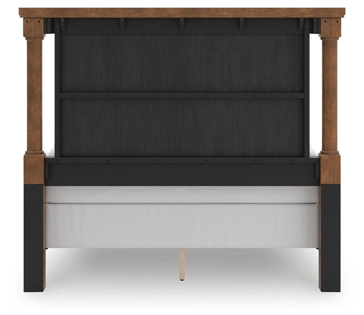 Rowlenstown Queen Poster Bed with Mirrored Dresser