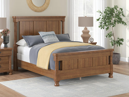 Rowlenstown Queen Poster Bed with Mirrored Dresser