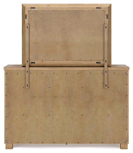 Galliden Dresser and Mirror in Rustic Wood Finish