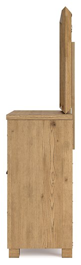 Galliden Dresser and Mirror in Rustic Wood Finish