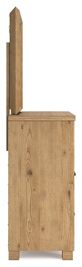 Galliden Dresser and Mirror in Rustic Wood Finish