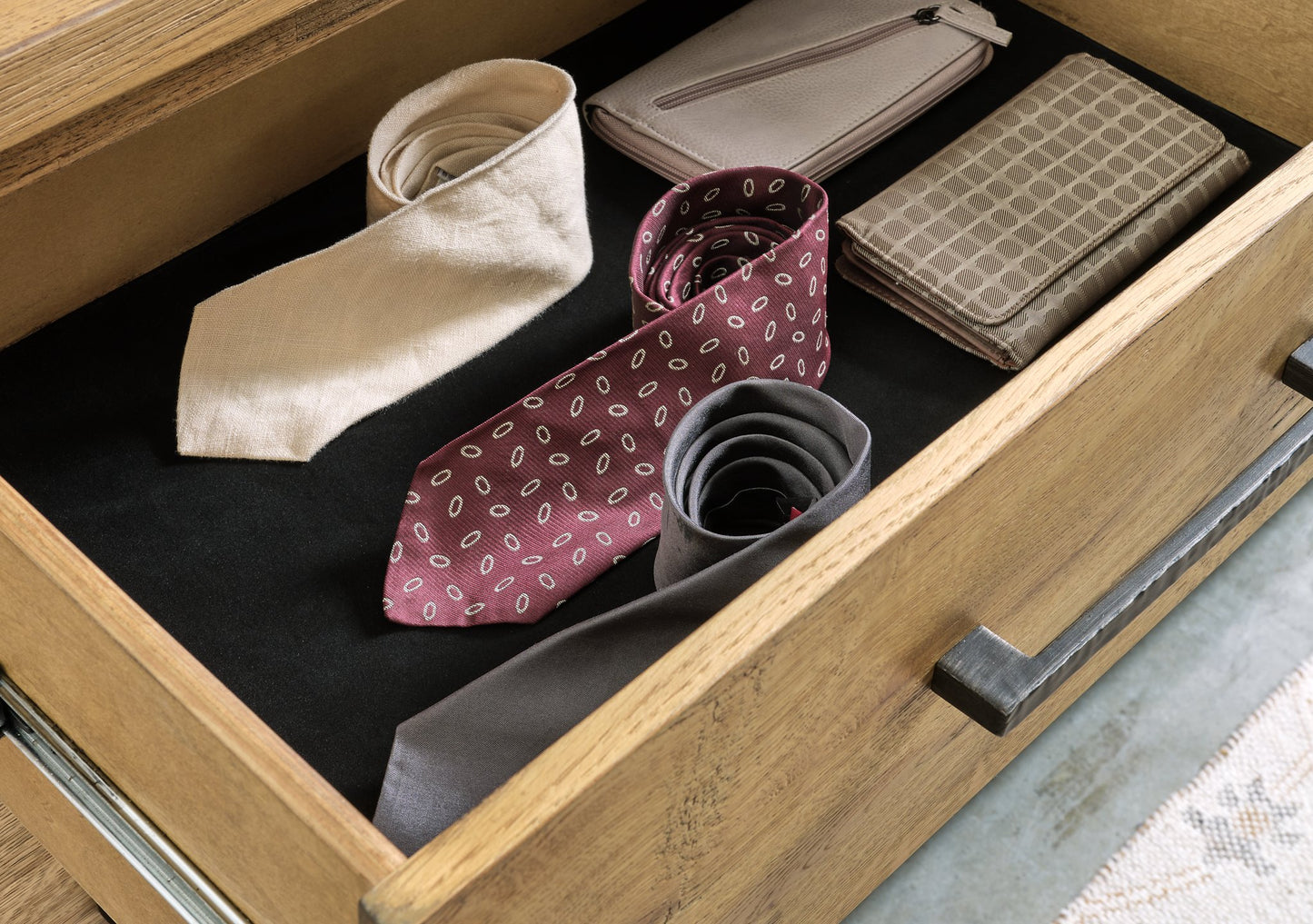 Galliden Dresser and Mirror in Rustic Wood Finish