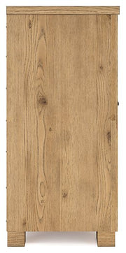 Galliden Dresser and Mirror in Rustic Wood Finish