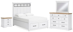 Ashbryn Queen Panel 4PC Storage Bedroom Set