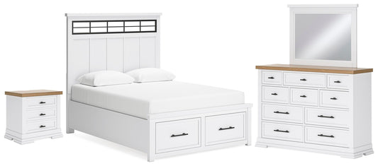 Ashbryn Queen Panel 4PC Storage Bedroom Set