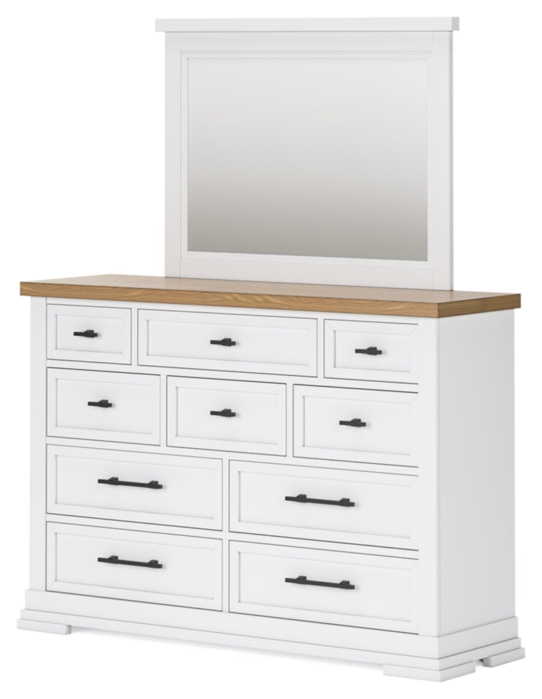 Ashbryn California King Panel Storage Bed, Dresser, Mirror and Chest