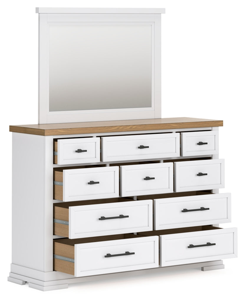 Ashbryn California King Panel Storage Bed, Dresser, Mirror and Chest