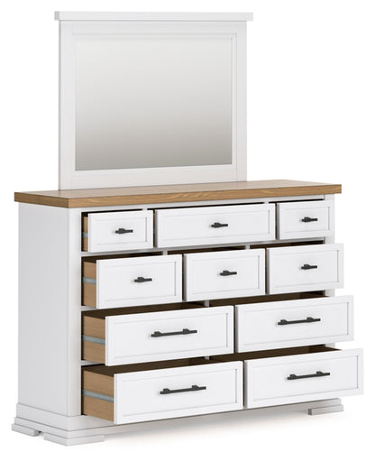 Ashbryn California King Panel Storage Bed, Dresser, Mirror and Chest