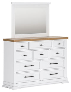 Ashbryn King Panel Storage Bed, Dresser, Mirror and Chest