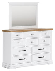 Ashbryn California King Panel Storage Bed, Dresser, Mirror and Nightstand
