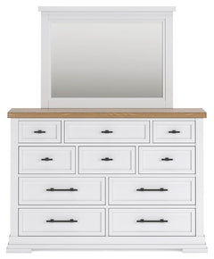 Ashbryn California King Panel Storage Bed, Dresser and Mirror