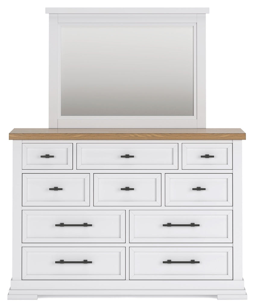 Ashbryn King Panel Storage Bed, Dresser, Mirror and Chest