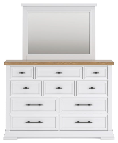 Ashbryn King Panel Storage Bed, Dresser, Mirror and Chest