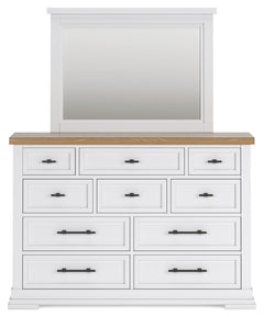 Ashbryn California King Panel Storage Bed, Dresser, Mirror and Nightstand
