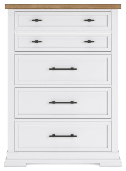 Ashbryn King Panel Storage Bed, Dresser, Mirror and Chest