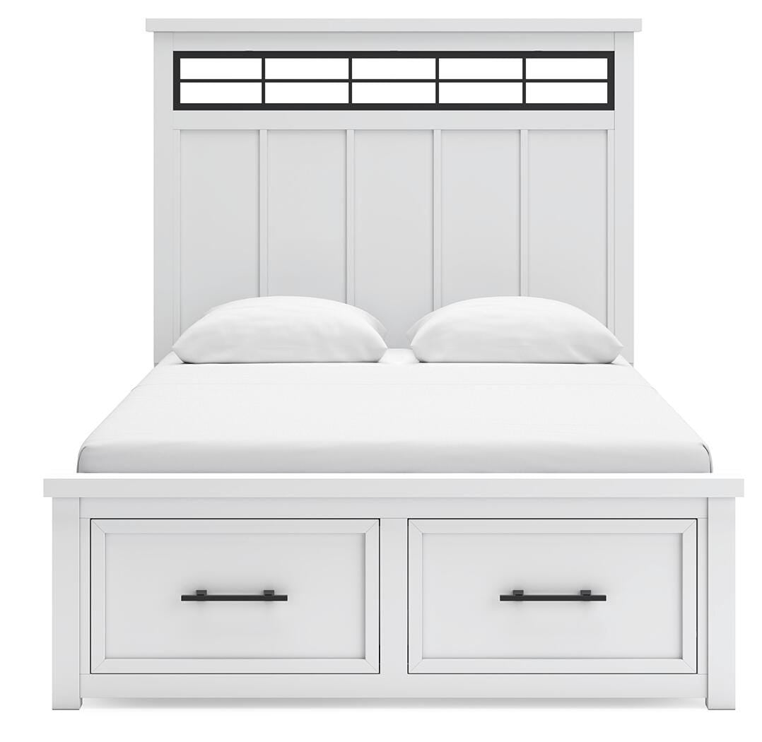 Ashbryn Queen Panel Storage Bed, Dresser and Mirror