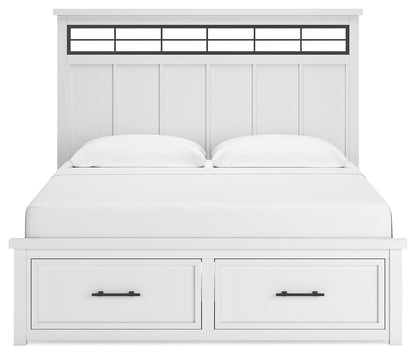Ashbryn King Panel Storage Bed, Dresser, Mirror and Nightstand