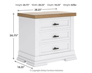 Ashbryn Three Drawer Night Stand