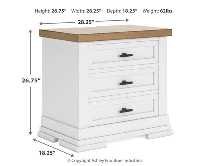 Ashbryn Three Drawer Night Stand