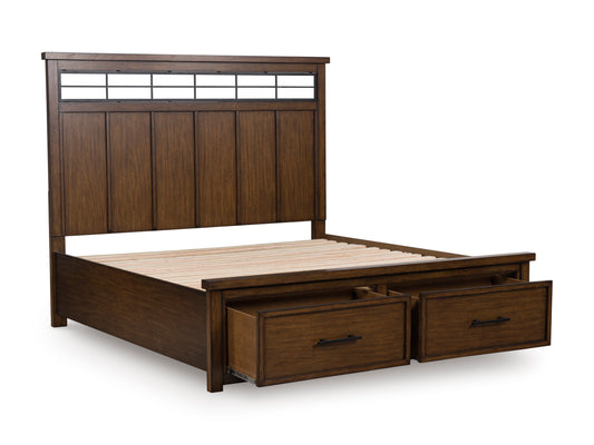 Taffenbrook Queen Panel Storage Bed with Mirrored Dresser and Nightstand