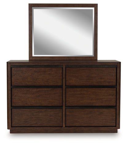 Dilenno California King Canopy Bed with Mirrored Dresser and Nightstand
