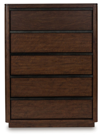 Dilenno California King Canopy Bed with Mirrored Dresser and Chest