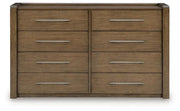 cama con almacenamiento Marxmore Upholstered. Cómoda, Espejo y Buró